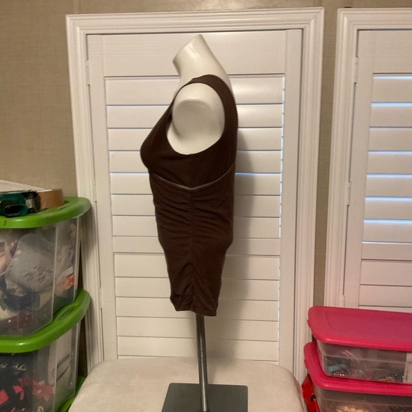 Elegant Brown Wrap Tank Top - Picture 5 of 7